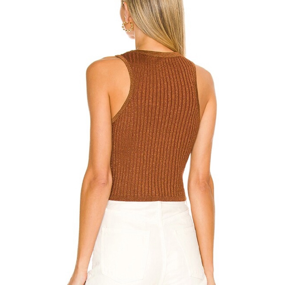 Superdown | sonya rib shimmer tank | size xsmall - Picture 3 of 11